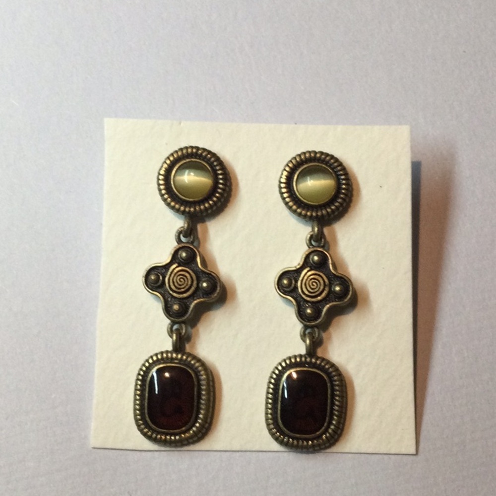 Cute dangle brown earrings